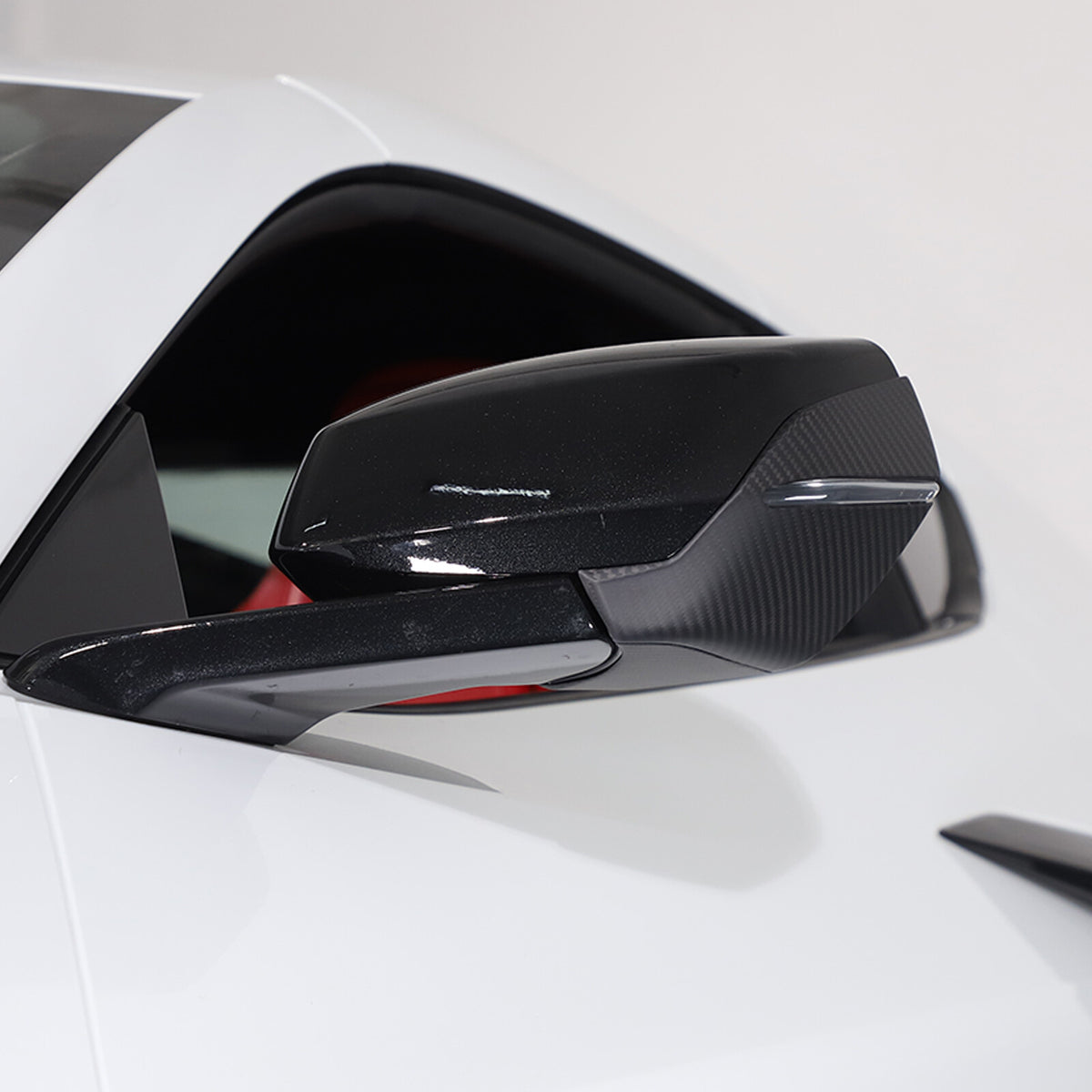 For C8 Corvette Z51 Z06 20-26 Matte Carbon Fiber Side Mirror Cover Lower Base US 12