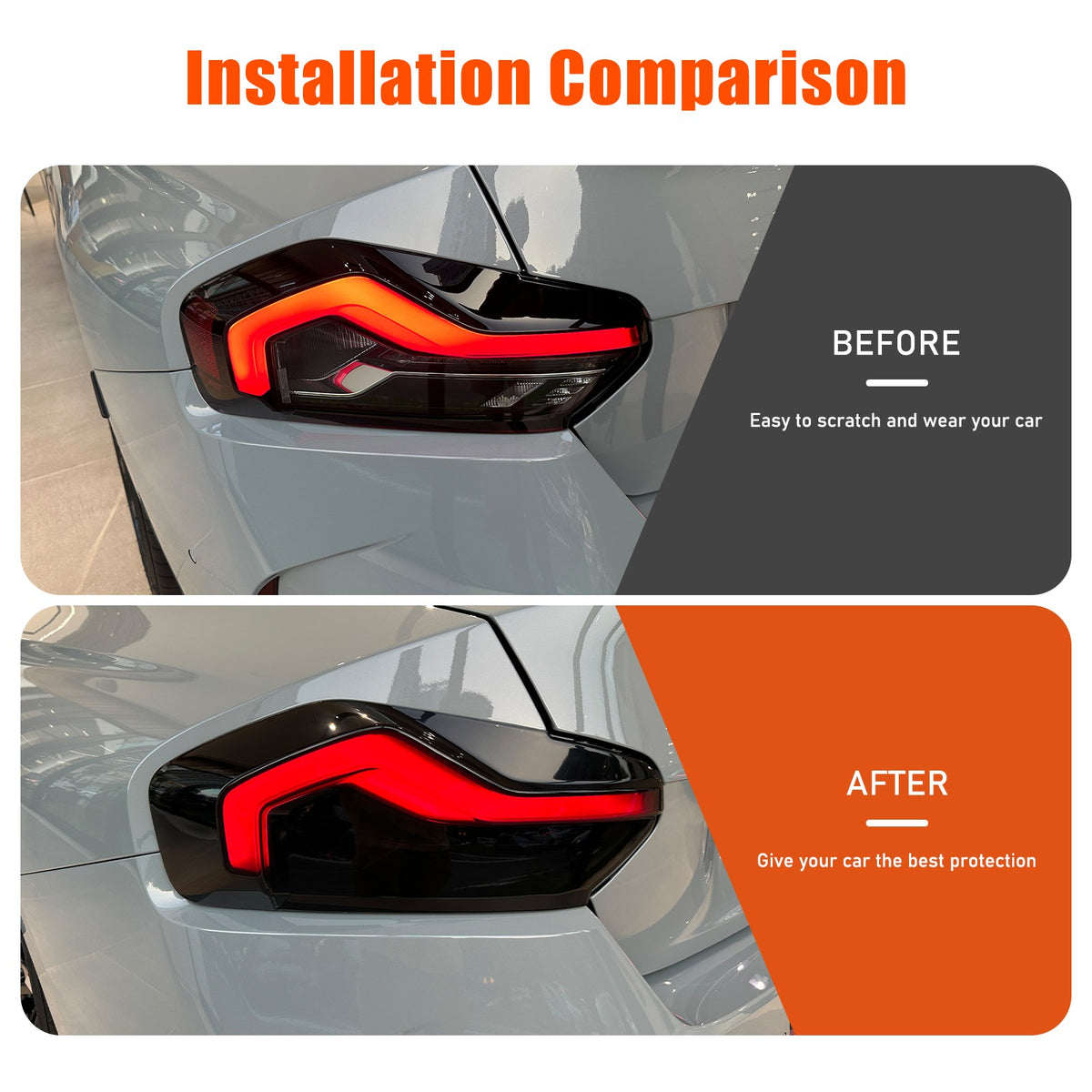 Smoked Black Rear Tail Light Trim For BMW 2 Series F22 G42/M2/M240i G87 22+ 23