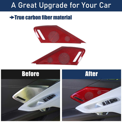 Red Real Carbon Fiber Interior Full Decor Cover Trim Kit for Corvette C8 2020-25 - Variants 31-32 9