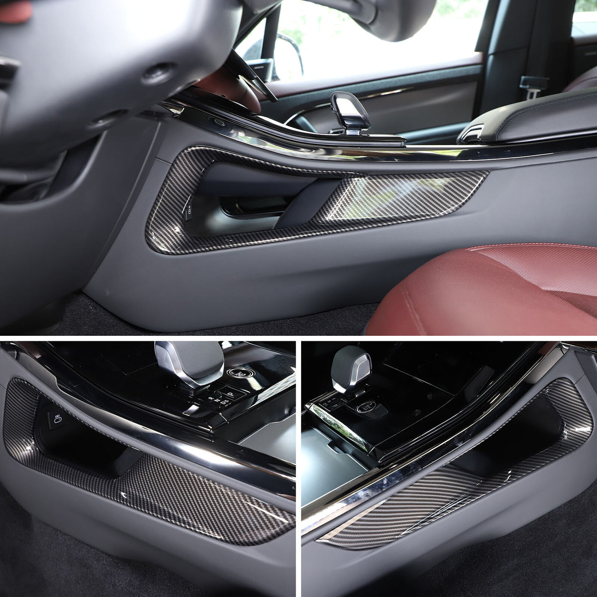 ABS Carbon Fiber Center Console Gear Shift Strip Trim For Range Rover Sport 23+ 4