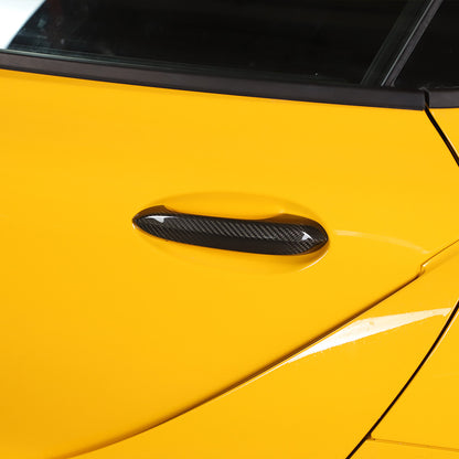 2pcs Real Carbon Door Handle Cover Trim For Toyota Supra A90 MK5 2019 2020 2021 4