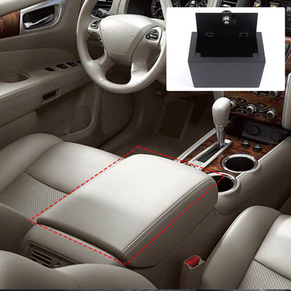 Center Console Safe Gun Storage Lock Box W/ Tray For Nissan Pathfinder 2013-18 12