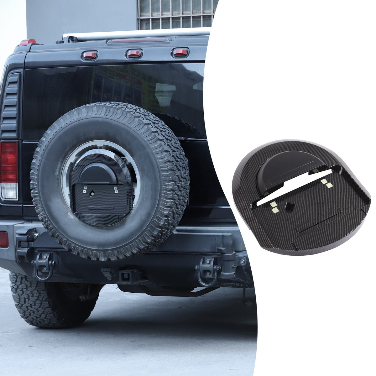 Carbon Spare Tire License Plate Bracket OE:25782333 For Hummer H2 2003-2009 17