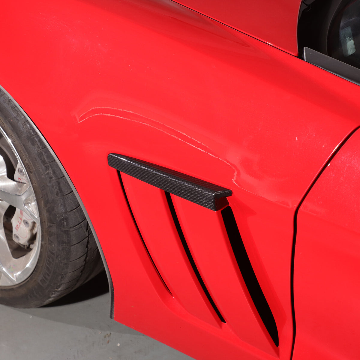 Real Carbon Fiber Side Air Outlet Upper Emblem Panel Trim For Corvette C6 05-13 6