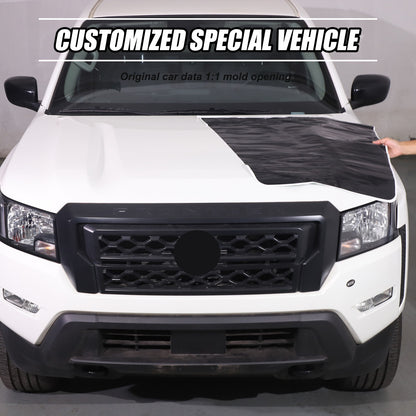 Black Front Exterior Hood Trim Sticker Decal For Nissan Frontier 2024+ US 3