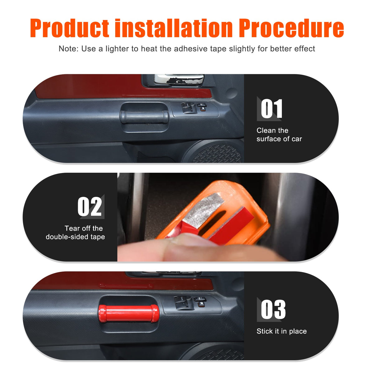 Sport Red Interior Door Panel Handle Trim Cover For Toyota FJ Cruiser 07-21 US 18