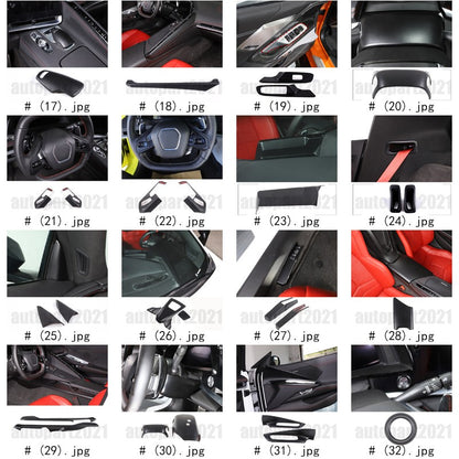 Matte Black ABS Full Interior Set Cover Trim Kit For Corvette C8 2020-25 - Styles 11-15 3