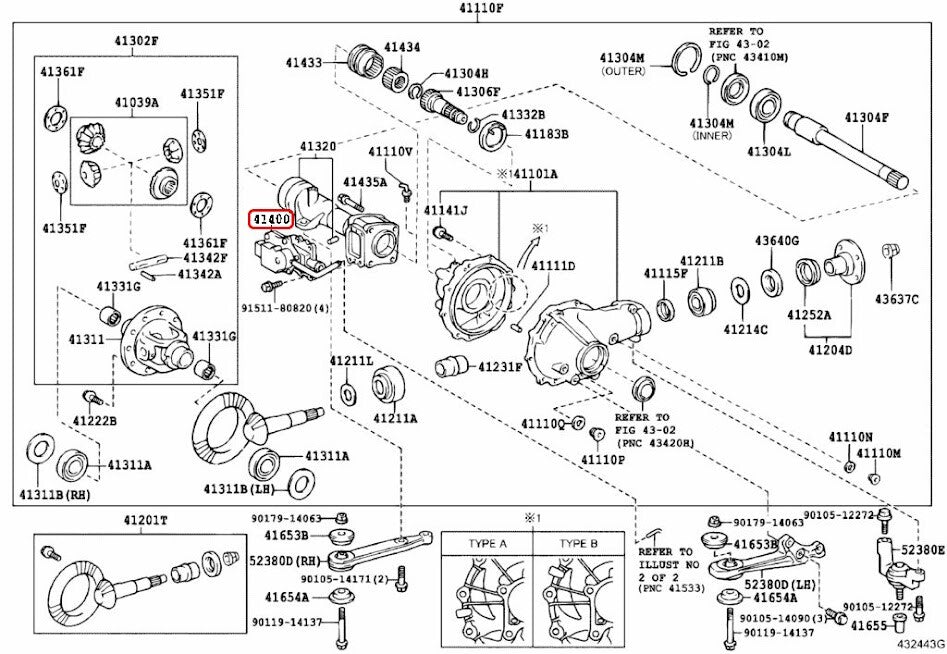 Toyota Genuine Front 4WD 41400-35034 F/S Differential Vacuum Actuator OEM 3