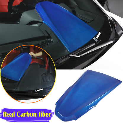 Blue Real Carbon Fiber Dashboard Instrument Upper Panel Cover for Corvette C8 20 1