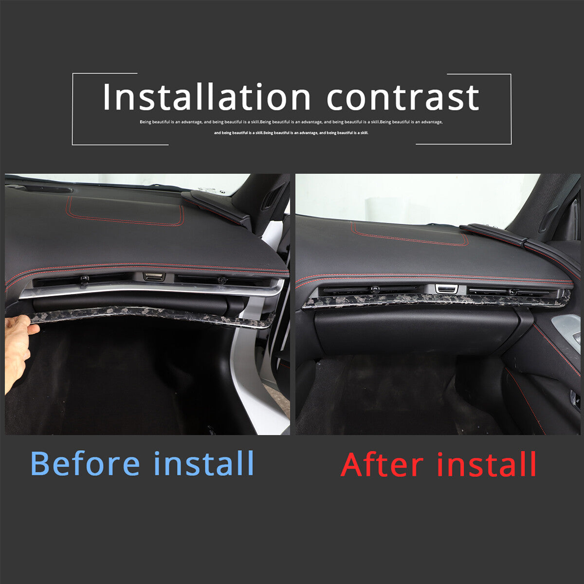 Forged Real Carbon Fiber Full Interior Set Cover Trim Kit For Corvette C8 20-25 - Variants 6-10 43