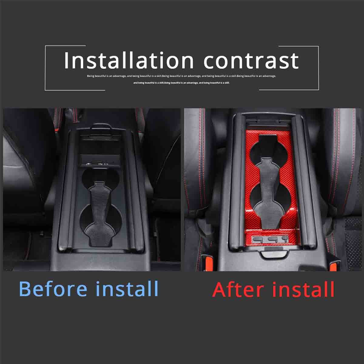 Red Real Carbon Fiber Interior Center Console Trim Set Kit For Subaru BRZ 22+ 100