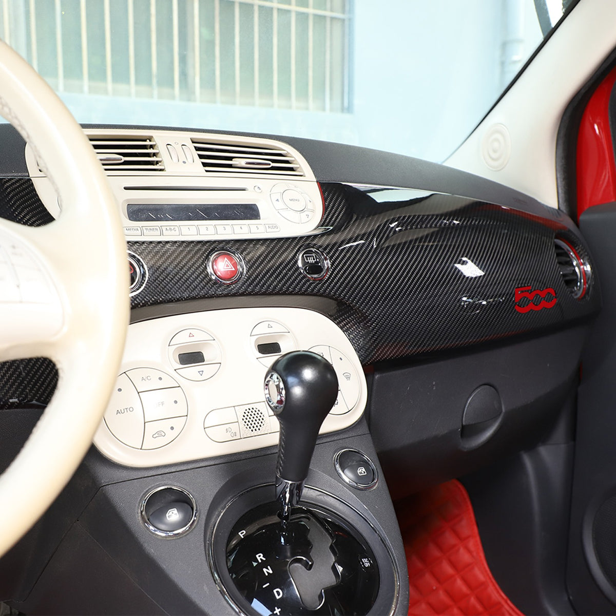 Real Carbon Fiber Dashboard Panel Trim Cover For Fiat 500 312 2007-2015 20