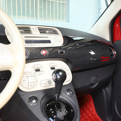 Real Carbon Fiber Dashboard Panel Trim Cover For Fiat 500 312 2007-2015 20