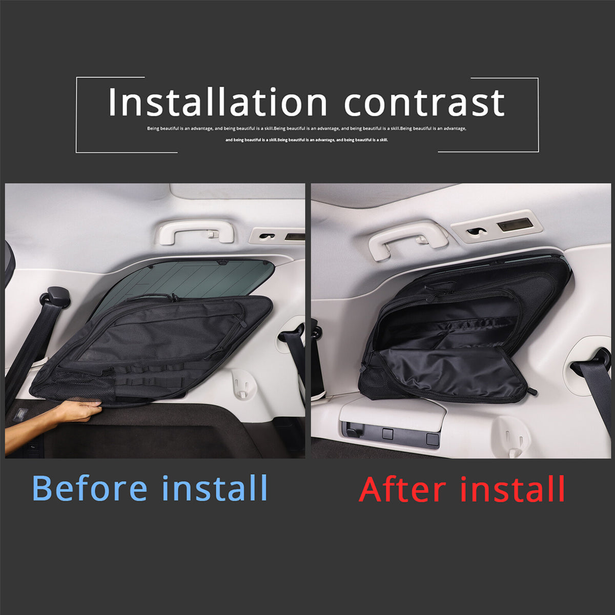 Car Trunk Side Window Storage Bag Tool Bag For Land Rover Discovery 5 2017-23 14