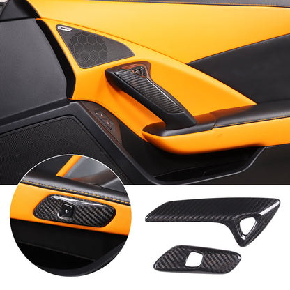Real Dry Carbon Fiber Interior Center Full Trim Set Kit For Corvette C7 2014-19 33