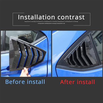 ABS Carbon Fiber Rear Window Louvers Shutter Blinds Trim For Subaru WRX VB 22-24 11