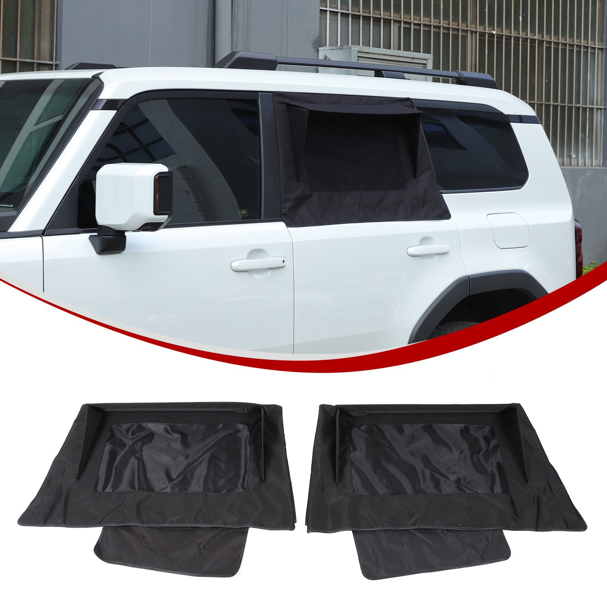 Rear Door Window Shade Trim Cover For Toyota Land Cruiser LC250 24+ 18