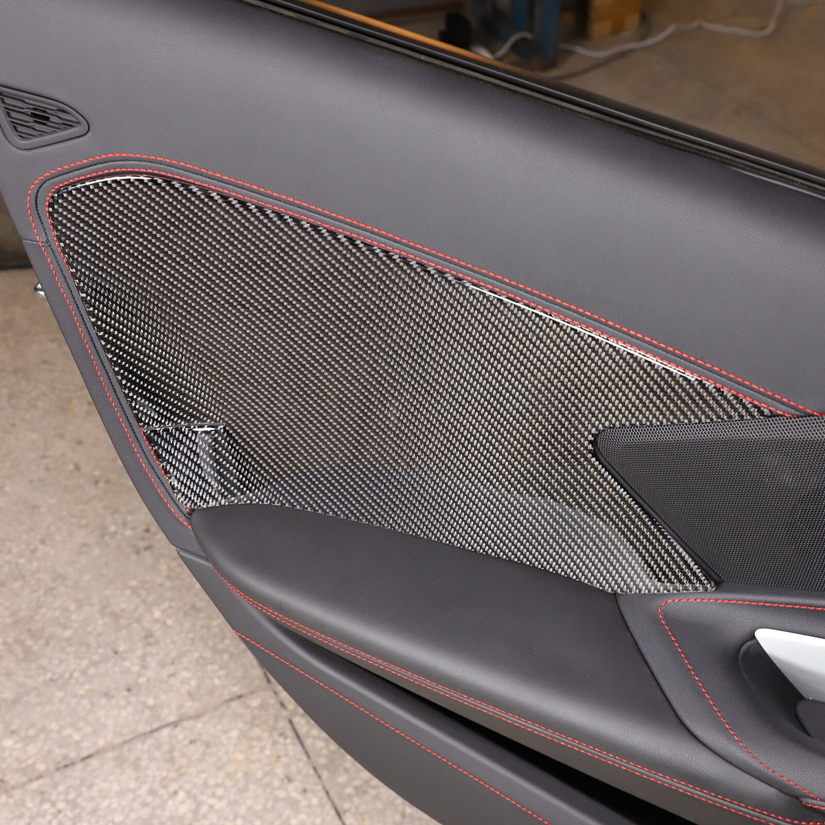 Carbon fiber Interior Door Large Panel Sticker Trim For Corvette C8 2020-2026 US 7