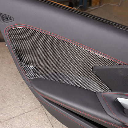 Carbon fiber Interior Door Large Panel Sticker Trim For Corvette C8 2020-2026 US 7