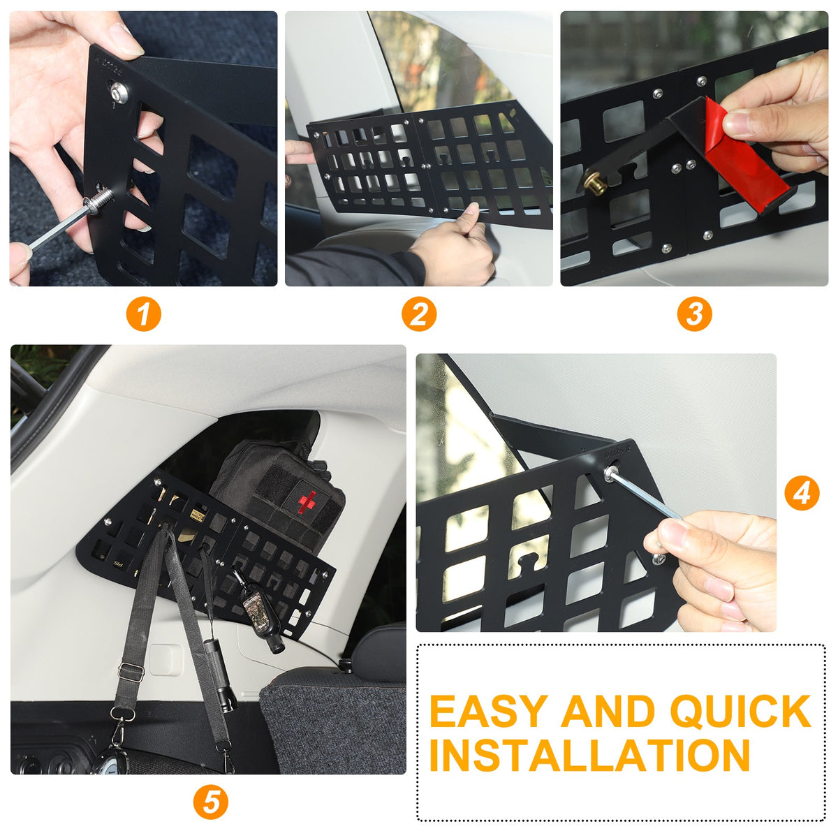 Side Window Cargo Barrier & Organizer Molle Panel For Subaru Forester 2019-2024 7