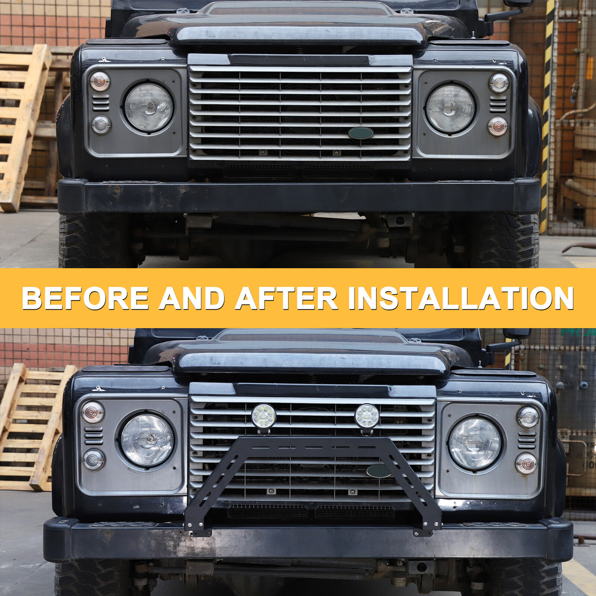 Black Bull Nudge Bar Bumper Guard A Bar For Land Rover Defender L316 2004-19 15
