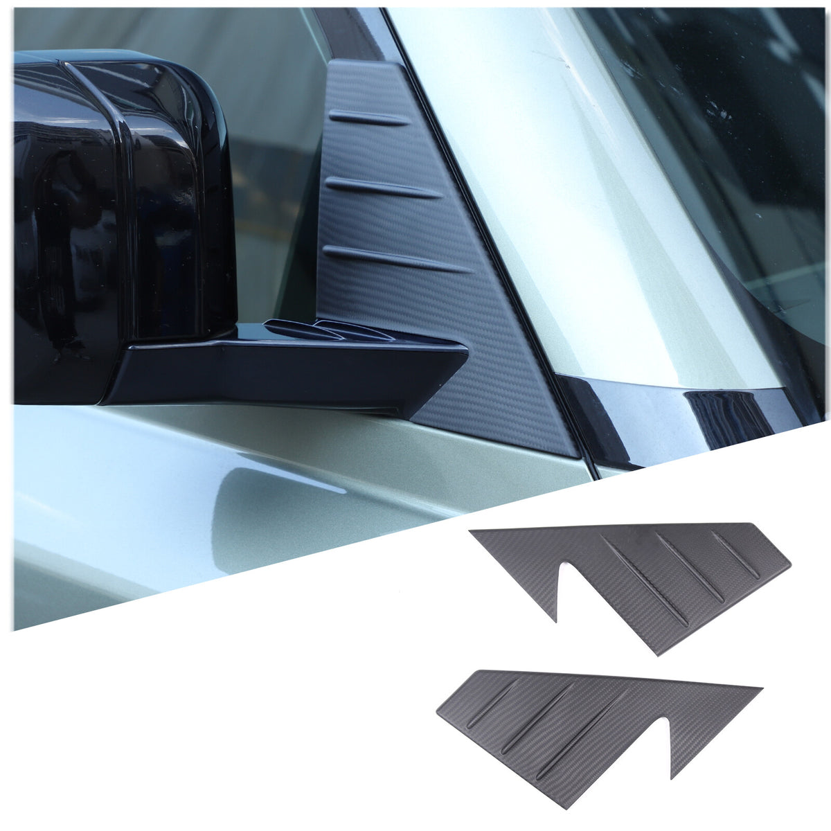 Matte Real Carbon Fiber Window Triangle A-Pillar Cover For LR Defender 2020-24 8