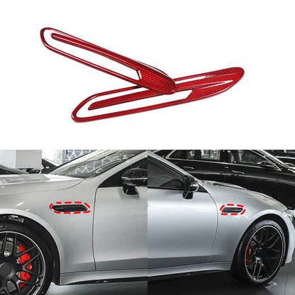 Red Real Carbon Fiber Side Fender Air Vent Trim For Benz AMG GT50/GT63 2019+ 12