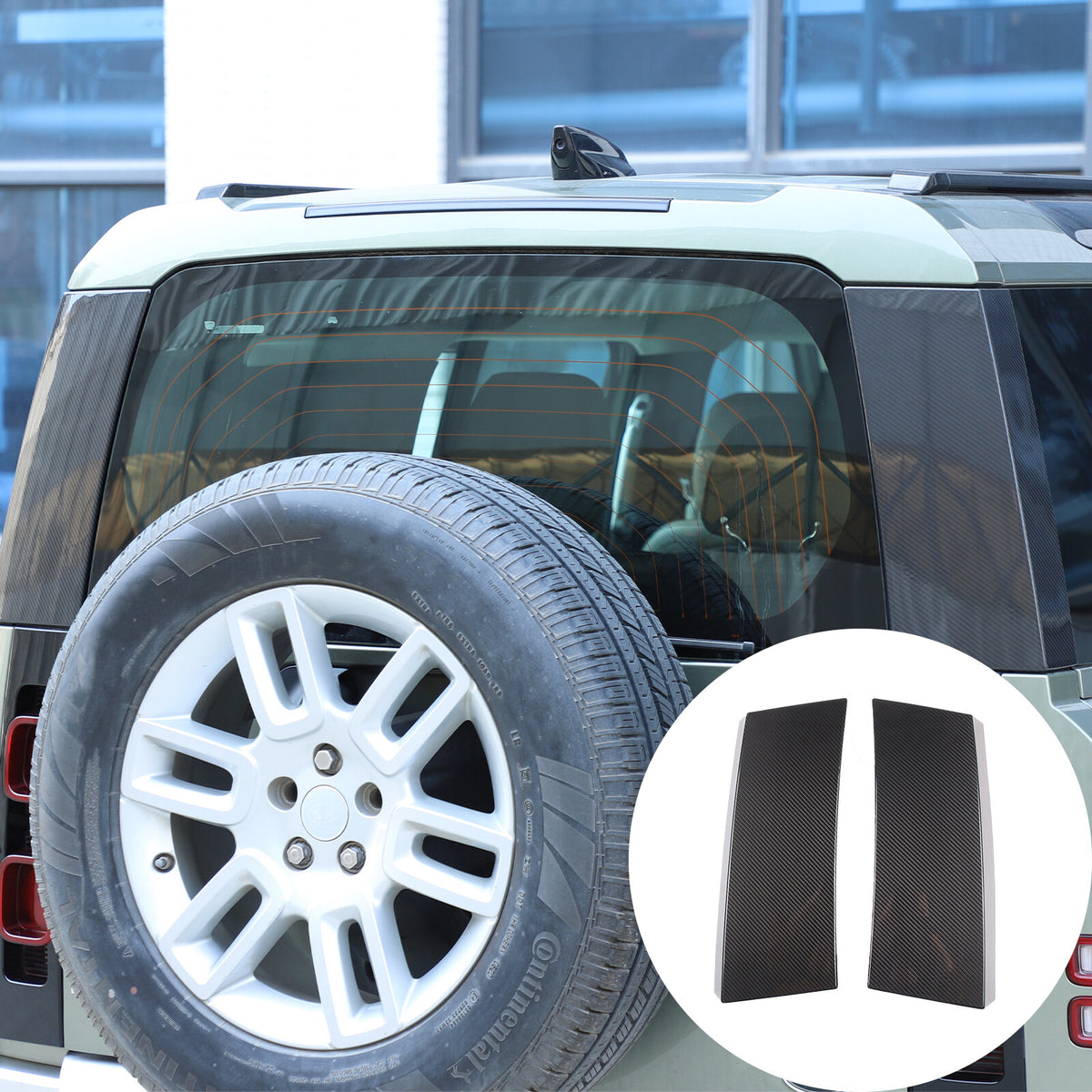 Real Carbon Fiber Rear Tailgate Window Pillar Cover Trim For LR Defender 20-24 15