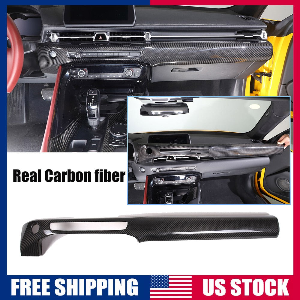 Real Carbon Fiber Center Dashboard Panel Trim For Toyota Supra A90 19-24 US 1