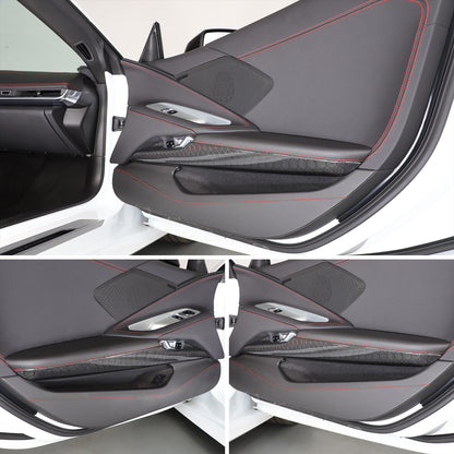 Real Honeycomb Carbon Fiber Interior Inner Door Panel Cover Trim for Corvette C8 16