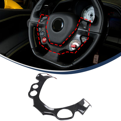 Real Carbon Fiber Steering Wheel Button Frame Trim For Ferrari 458 2011-16 5