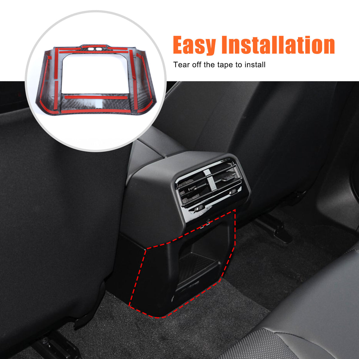 Carbon ABS Interior Rear Air Vent Anti-Kick Panel Trim For BMW 5 Series G60 24+ 10