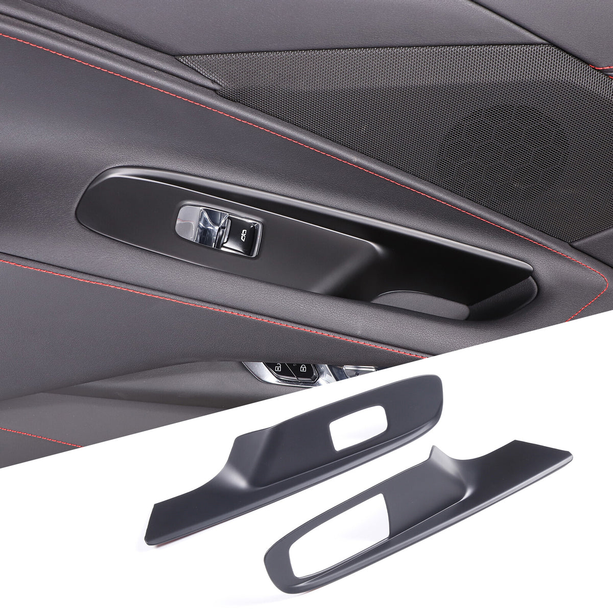 Matte Black ABS Full Interior Set Cover Trim Kit For Corvette C8 2020-25 - Styles 1-5 16
