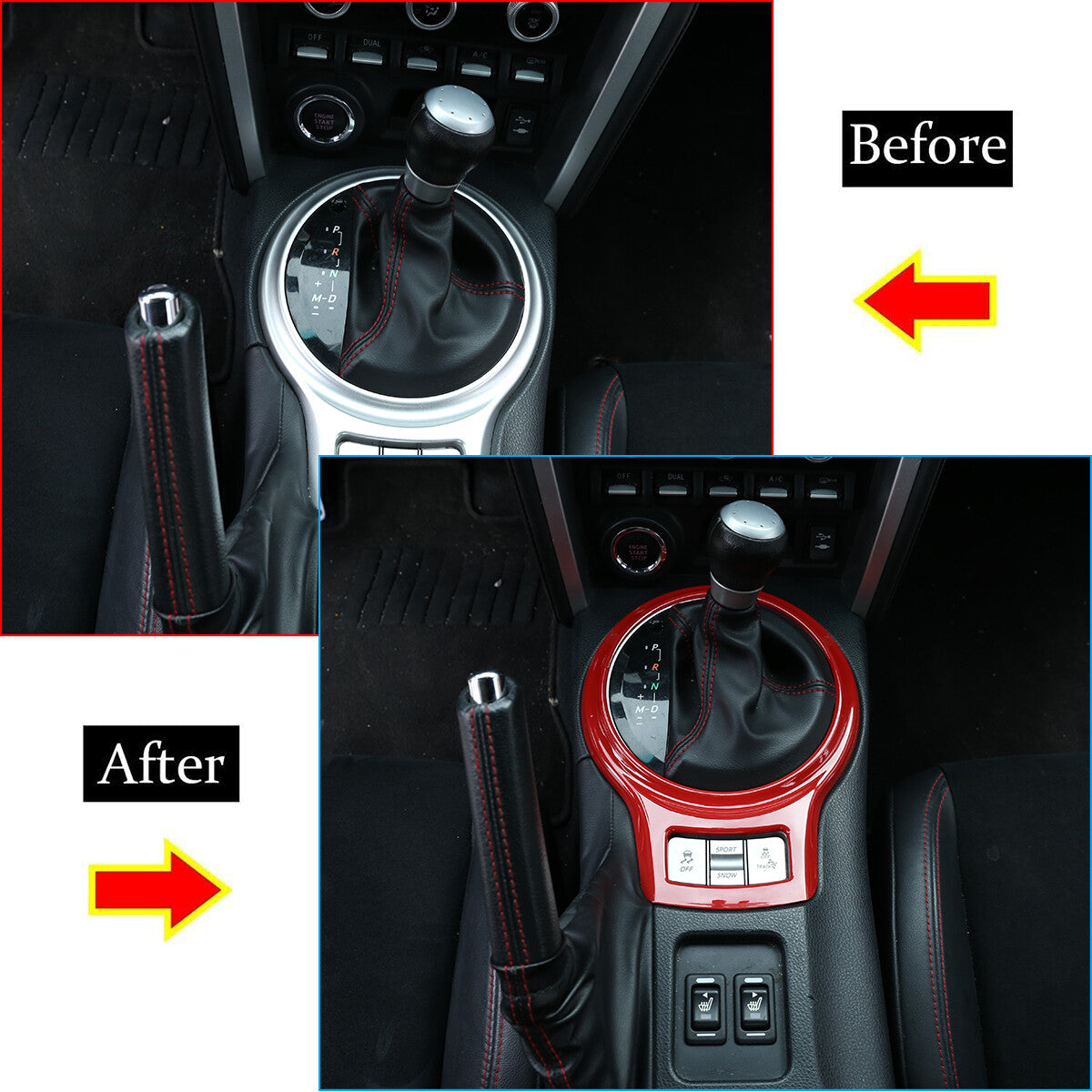 For Toyota 86 Subaru BRZ 12-20 Scion FR-S Interior Decorative Trim Red ABS 11PCS 10