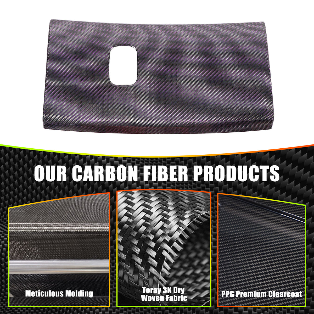 Real Carbon Fiber Co-pilot Storage Glove Box Cover For Corvette C6 2005-13 2