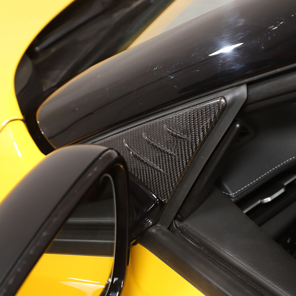 Carbon fiber anti-wind buffeting mirror Wind deflector For Toyota Supra A90 19+ 9
