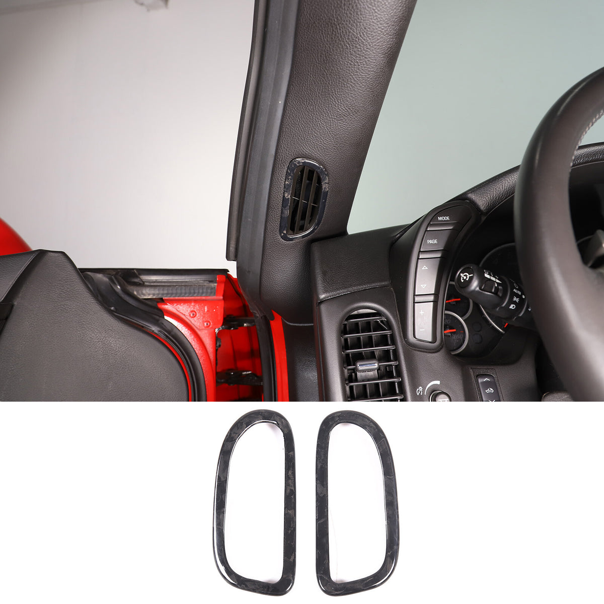 Forged Carbon Fiber Interior A-pillar Speaker Frame Trim For Corvette C6 2005-13 4
