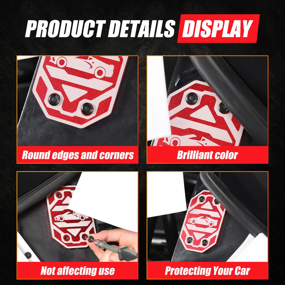 Replacement Red Aluminum Rear Quarter Window Emblem Badge For Corvette C8 20+ US 11
