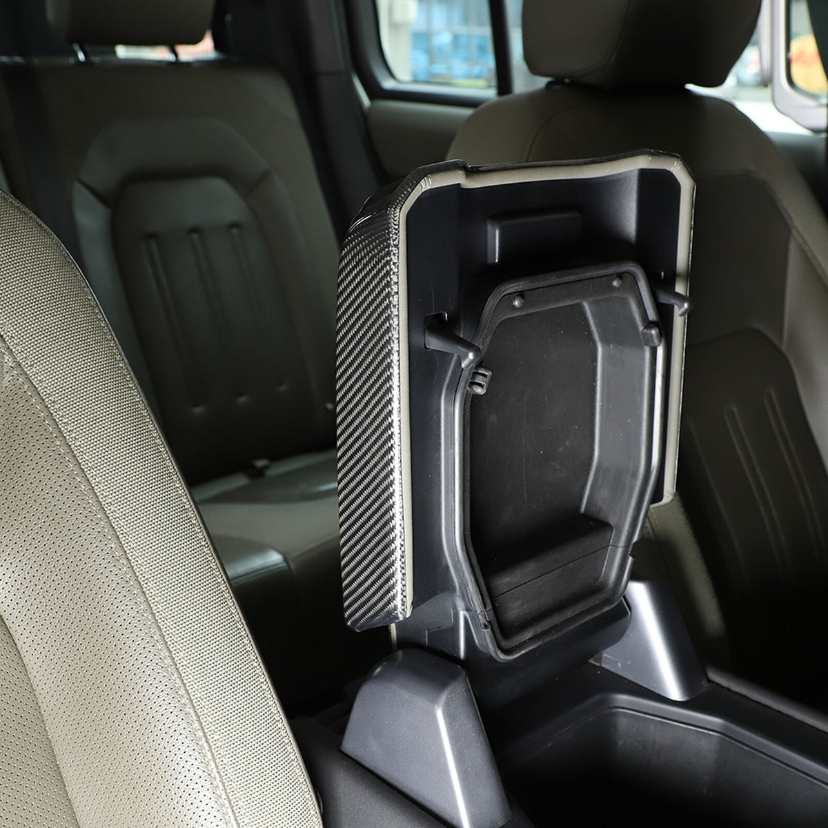 Real Carbon Fiber Center Console Armrest Box Cover For LR Defender 90 110 20-24 9