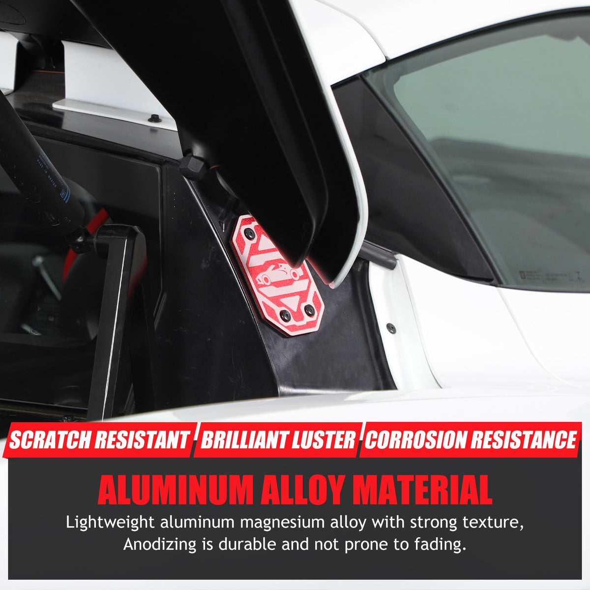 Replacement Red Aluminum Rear Quarter Window Emblem Badge For Corvette C8 20+ US 10