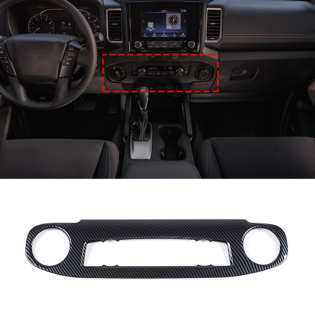 15pcs Carbon Fiber ABS Interior Cover Trim Kit Set For Nissan Frontier 2022-24 12