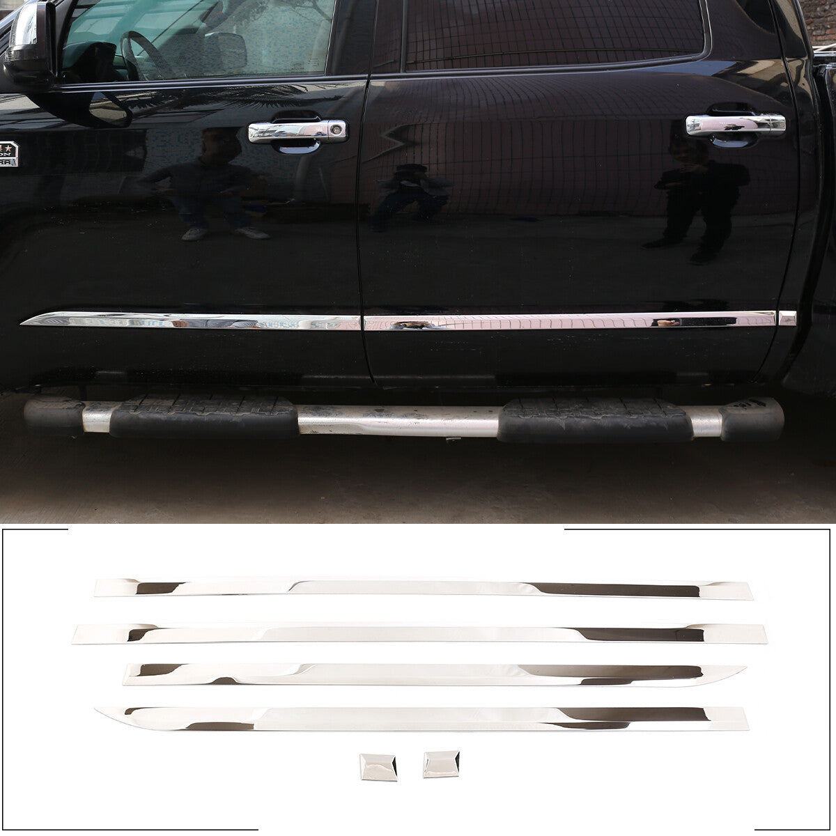 Chrome Side Body Door Protect Trim Stainless Steel for Toyota Tundra 2014-2021 1