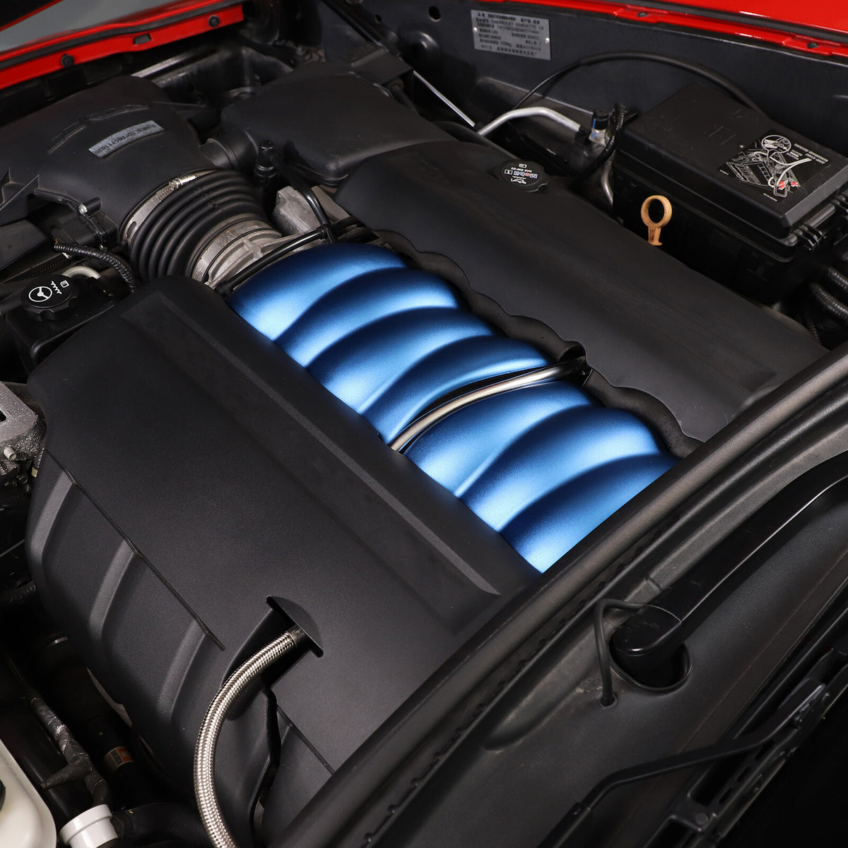 Blue Aluminum Alloy Intake Manifold Cover Engine Part For Corvette C6 2005-2013 4
