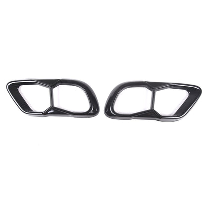 Black Rear Tail Pipe Cover Trim For BMW X5 X6 X7 M60 2019+ 11