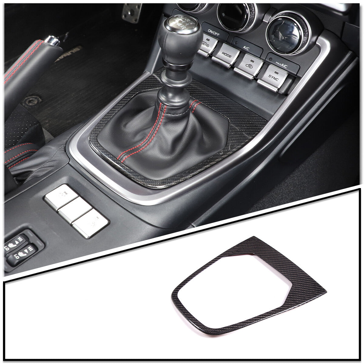 Real Dry Carbon Fiber Center Gear Panel Trim Kit For Toyota 86/Subaru BRZ MT 22+ 2