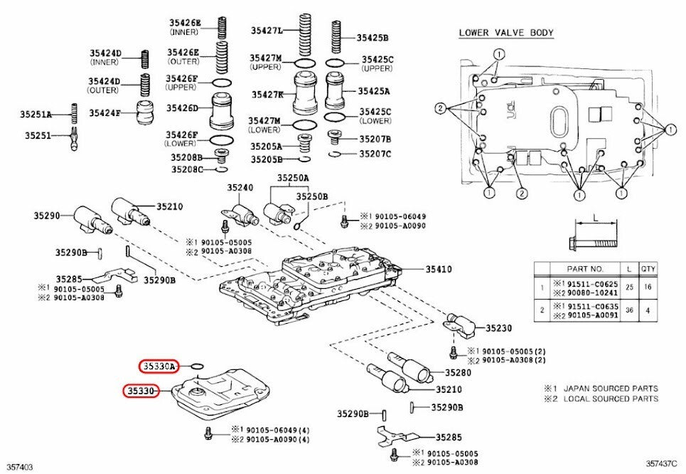 TOYOTA OEM 5.7L TRANSMISSION OIL FILTER STRAINER W/ O-RING & GASKET for TUNDRA 3