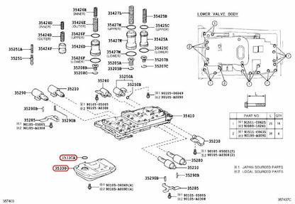 TOYOTA OEM 5.7L TRANSMISSION OIL FILTER STRAINER W/ O-RING & GASKET for TUNDRA 3
