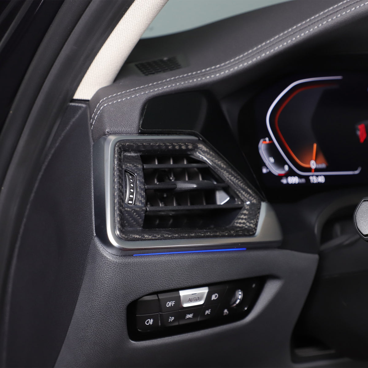Real Carbon Fiber Side Air Vent Outlet Trim For BMW 3 Series G20 G21 20-22 15