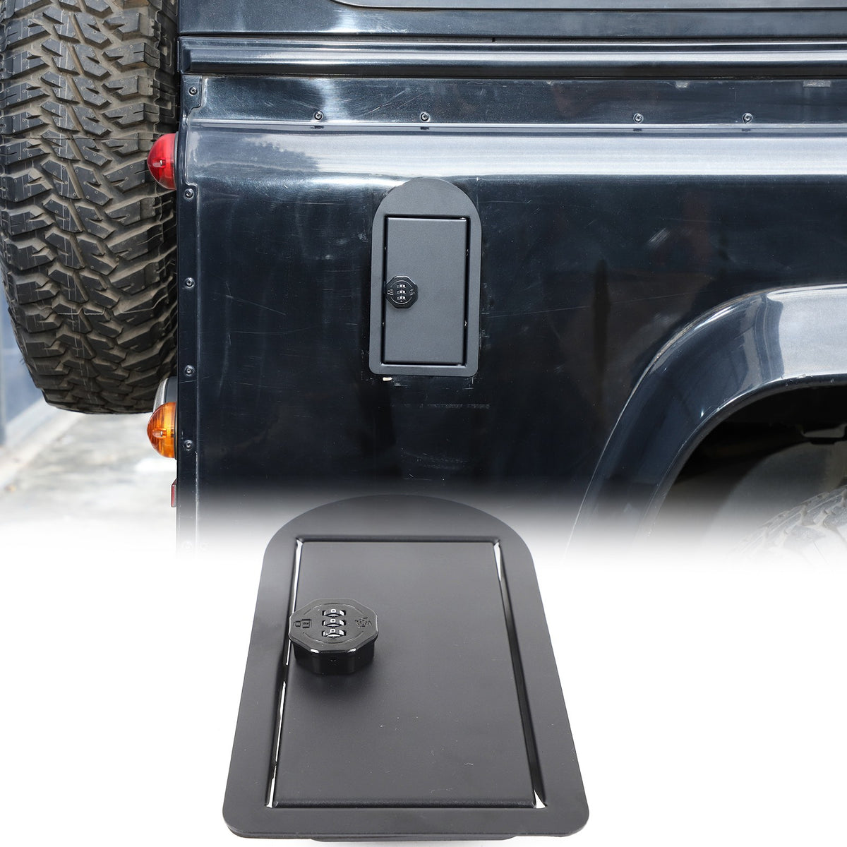 Carbon Steel Fuel Tank Cap Anti-Theft Lock Trim For LR Defender L663 04-18 US 5
