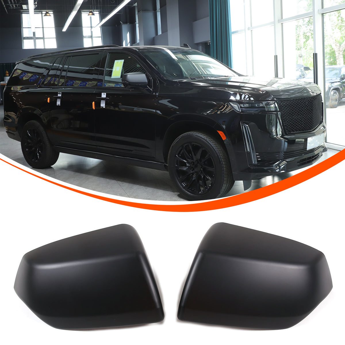 Matte Black Side Rearview Mirror Cover Caps For Cadillac Escalade 2021-2023 US 11